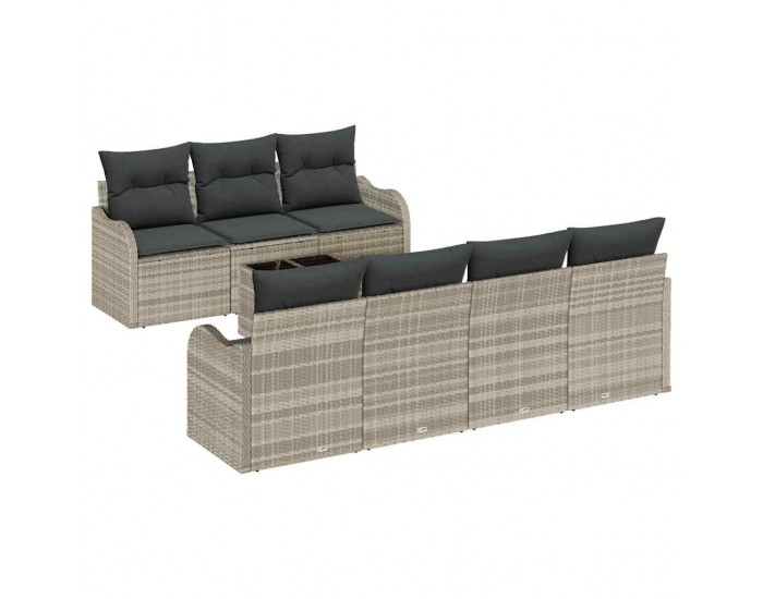 Sonata H Градински Софа Комплект 8 pcs Светлосиво 55 x 55 x 37 см