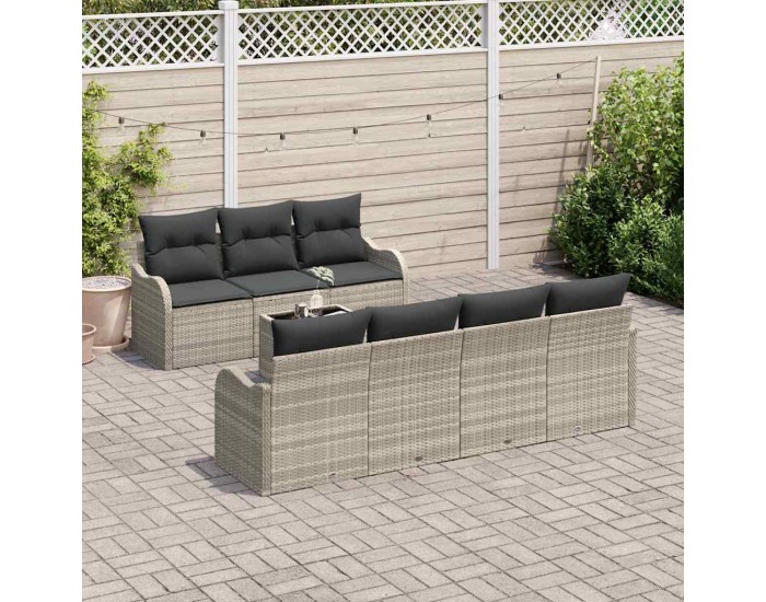 Sonata H Градински Софа Комплект 8 pcs Светлосиво 55 x 55 x 37 см