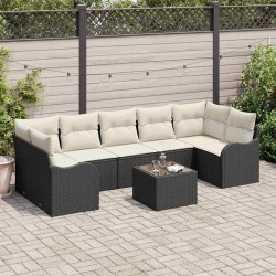 Sonata H Градински Софа Комплект 8 pcs Черно 55 x 55 x 37 см Полиратан - Canapele și bănci de grădină