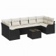 Sonata H Градински Софа Комплект 8 pcs Черно 55 x 55 x 37 см Полиратан