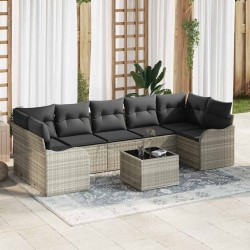 Sonata H Градински Софа Комплект 8 pcs Светлосиво 55 x 55 x 37 см - Canapele și bănci de grădină