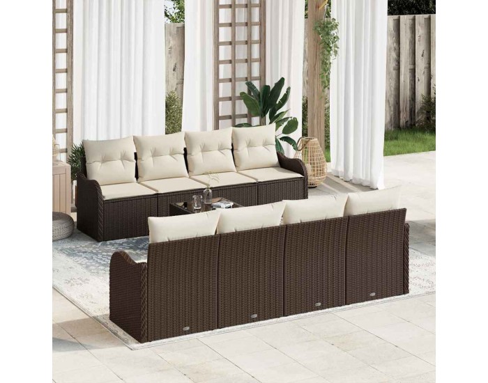 Sonata H Градински Софа Комплект 9 pcs Кафяво 55 x 55 x 37 см Полиратан