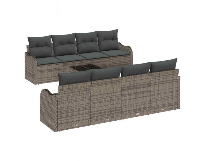 Sonata H Градински Софа Комплект 9 pcs Сив 55 x 55 x 37 см Полиратан
