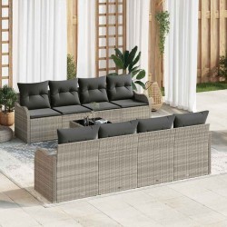 Sonata H Градински Софа Комплект 9 pcs Светлосиво 55 x 55 x 37 см - Canapele și bănci de grădină