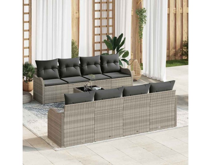 Sonata H Градински Софа Комплект 9 pcs Светлосиво 55 x 55 x 37 см
