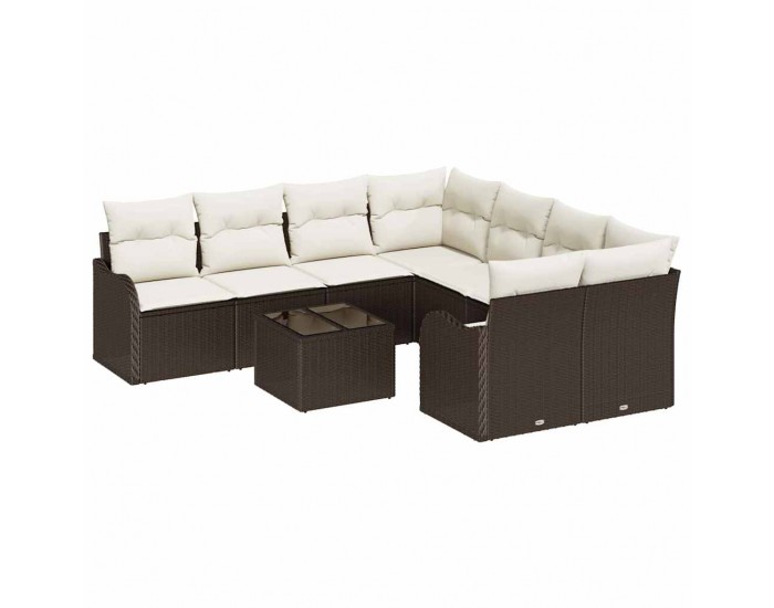 Sonata H Градински Софа Комплект 9 pcs Кафяво 55 x 55 x 37 см Полиратан