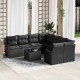 Sonata H Градински Софа Комплект 9 pcs Черно 55 x 55 x 37 см Полиратан