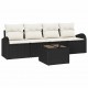 Sonata H Градински Софа Комплект 5 pcs Черно 55 x 55 x 37 см Полиратан