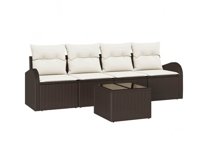 Sonata H Градински Софа Комплект 5 pcs Кафяво 55 x 55 x 37 см Полиратан