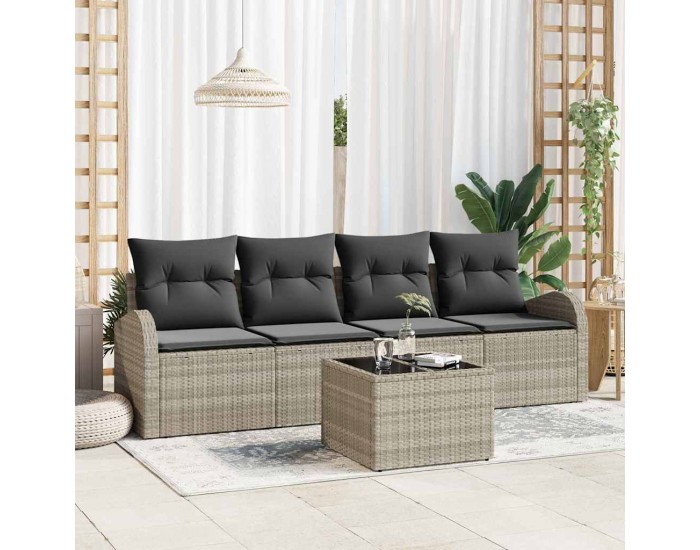 Sonata H Градински Софа Комплект 5 pcs Светлосиво 55 x 55 x 37 см