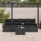 Sonata H Градински Софа Комплект 5 pcs Черно 55 x 55 x 37 см Полиратан