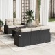 Sonata H Градински Софа Комплект 6 pcs Черно 55 x 55 x 37 см Полиратан