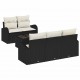 Sonata H Градински Софа Комплект 6 pcs Черно 55 x 55 x 37 см Полиратан