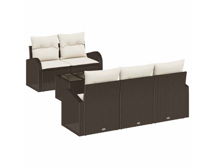 Sonata H Градински Софа Комплект 6 pcs Кафяво 55 x 55 x 37 см Полиратан
