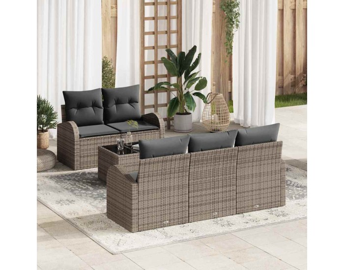 Sonata H Градински Софа Комплект 6 pcs Сив 55 x 55 x 37 см Полиратан
