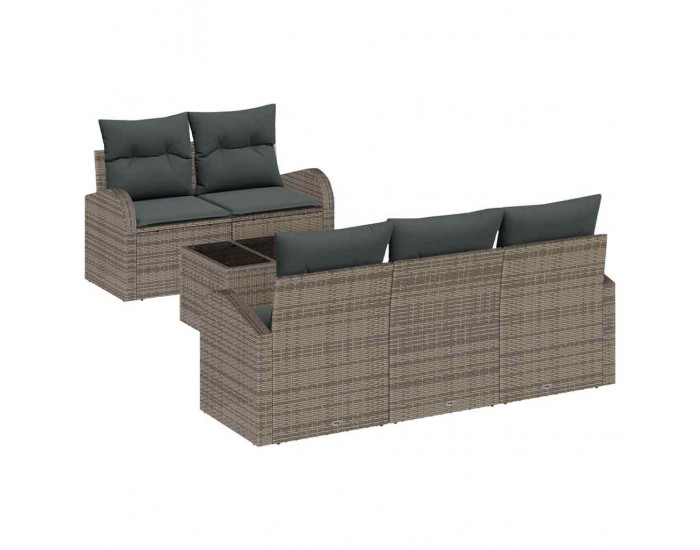 Sonata H Градински Софа Комплект 6 pcs Сив 55 x 55 x 37 см Полиратан