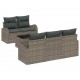 Sonata H Градински Софа Комплект 6 pcs Сив 55 x 55 x 37 см Полиратан