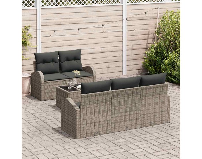 Sonata H Градински Софа Комплект 6 pcs Сив 55 x 55 x 37 см Полиратан