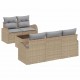 Sonata H Градински Софа Комплект 6 pcs Бежово 55 x 55 x 37 см Полиратан