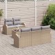 Sonata H Градински Софа Комплект 6 pcs Бежово 55 x 55 x 37 см Полиратан