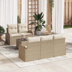 Sonata H Градински Софа Комплект 6 pcs Бежово 55 x 55 x 37 см Полиратан - Canapele și bănci de grădină