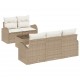 Sonata H Градински Софа Комплект 6 pcs Бежово 55 x 55 x 37 см Полиратан