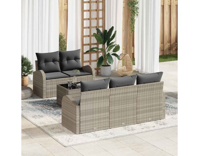 Sonata H Градински Софа Комплект 6 pcs Светлосиво 55 x 55 x 37 см