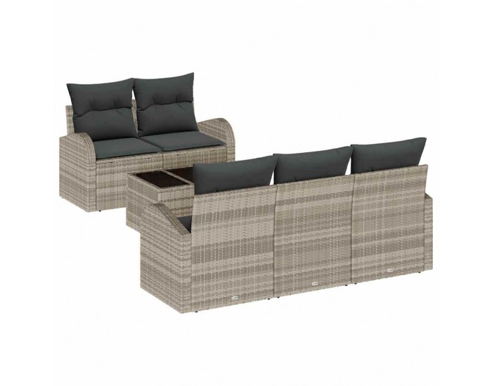 Sonata H Градински Софа Комплект 6 pcs Светлосиво 55 x 55 x 37 см