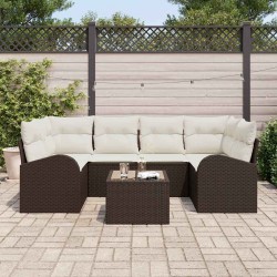 Sonata H Градински Софа Комплект 7 pcs Кафяво 55 x 55 x 37 см Полиратан - Canapele și bănci de grădină