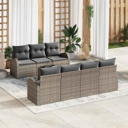 Sonata H Градински Софа Комплект 8 pcs Сив 55 x 55 x 37 см полиратан - Canapele și bănci de grădină