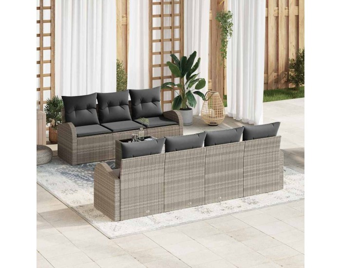 Sonata H Градински Софа Комплект 8 pcs Светлосиво 55 x 55 x 37 см