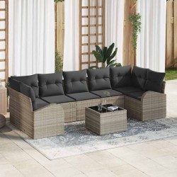 Sonata H Градински Софа Комплект 8 pcs Светлосиво 55 x 55 x 37 см - Canapele și bănci de grădină