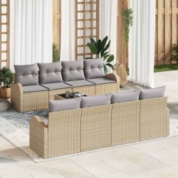 Sonata H Градински Софа Комплект 7 pcs Бежово 55 x 55 x 37 см полиратан - Canapele și bănci de grădină