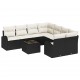 Sonata H Градински Софа Комплект 9 pcs Черно 55 x 55 x 37 см полиратан