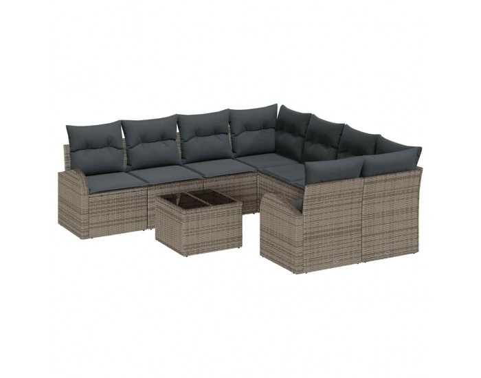 Sonata H Градински Софа Комплект 9 pcs Сив & & Тъмен Сив 55 x 55 x 37 см