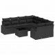 Sonata H Градински Софа Комплект 9 pcs Черно 55 x 55 x 37 см полиратан