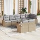Sonata H Градински Софа Комплект 9 pcs Бежово 55 x 55 x 37 см Полиратан
