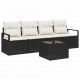 Sonata H Градински Софа Комплект 5 pcs Черен и кремав 55 x 55 x 37 см