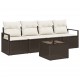 Sonata H Градински Софа Комплект 5 pcs Кафяв и Кремав 55 x 55 x 37 см