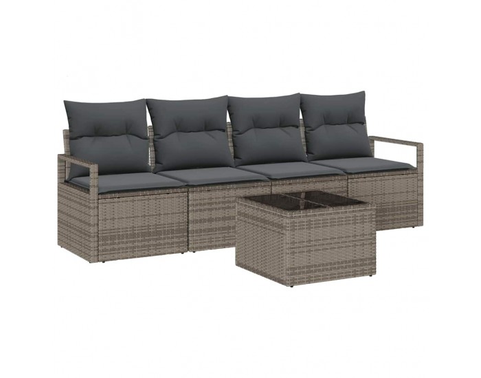 Sonata H Градински Софа Комплект 5 pcs Сив 55 x 55 x 37 см полиратан