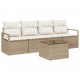 Sonata H Градински Софа Комплект 5 pcs Бежов и кремав 55 x 55 x 37 см