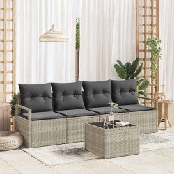 Sonata H Градински Софа Комплект 5 pcs Светлосив и тъмен сив - Canapele și bănci de grădină
