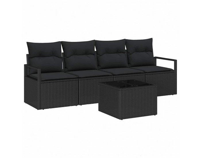 Sonata H Градински Софа Комплект 5 pcs Черно 55 x 55 x 37 см полиратан