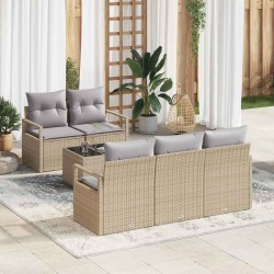 Sonata H Градински Софа Комплект 6 pcs Бежово и сиво 55 x 55 x 37 см - Canapele și bănci de grădină