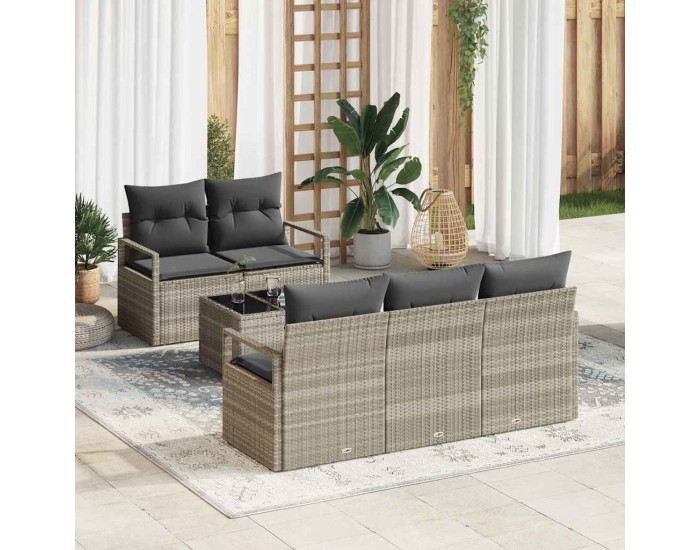 Sonata H Градински Софа Комплект 6 pcs Светлосиво 55 x 55 x 37 см