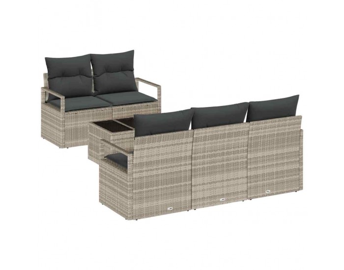 Sonata H Градински Софа Комплект 6 pcs Светлосиво 55 x 55 x 37 см
