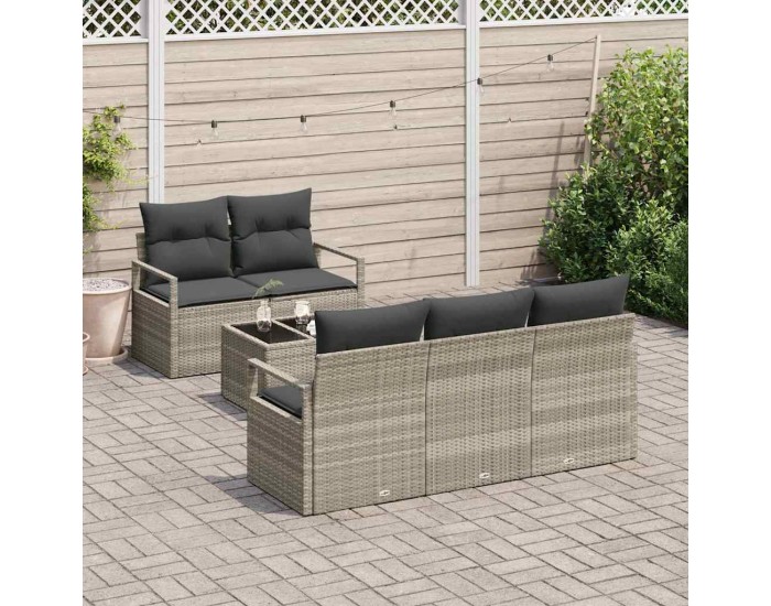 Sonata H Градински Софа Комплект 6 pcs Светлосиво 55 x 55 x 37 см