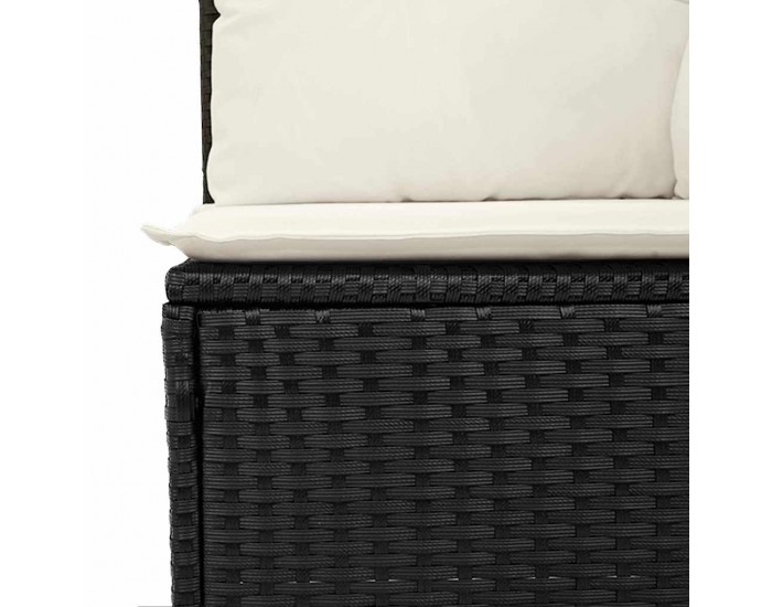 Sonata H Градински Софа Комплект 7 pcs Черен и кремав 55 x 55 x 37 см