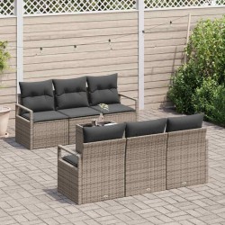 Sonata H Градински Софа Комплект 7 pcs Сив 55 x 55 x 37 см полиратан - Canapele și bănci de grădină
