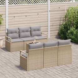 Sonata H Градински Софа Комплект 7 pcs Бежово и сиво 55 x 55 x 37 см - Canapele și bănci de grădină